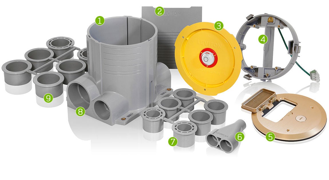 Caja para piso de concreto - Zonas activas