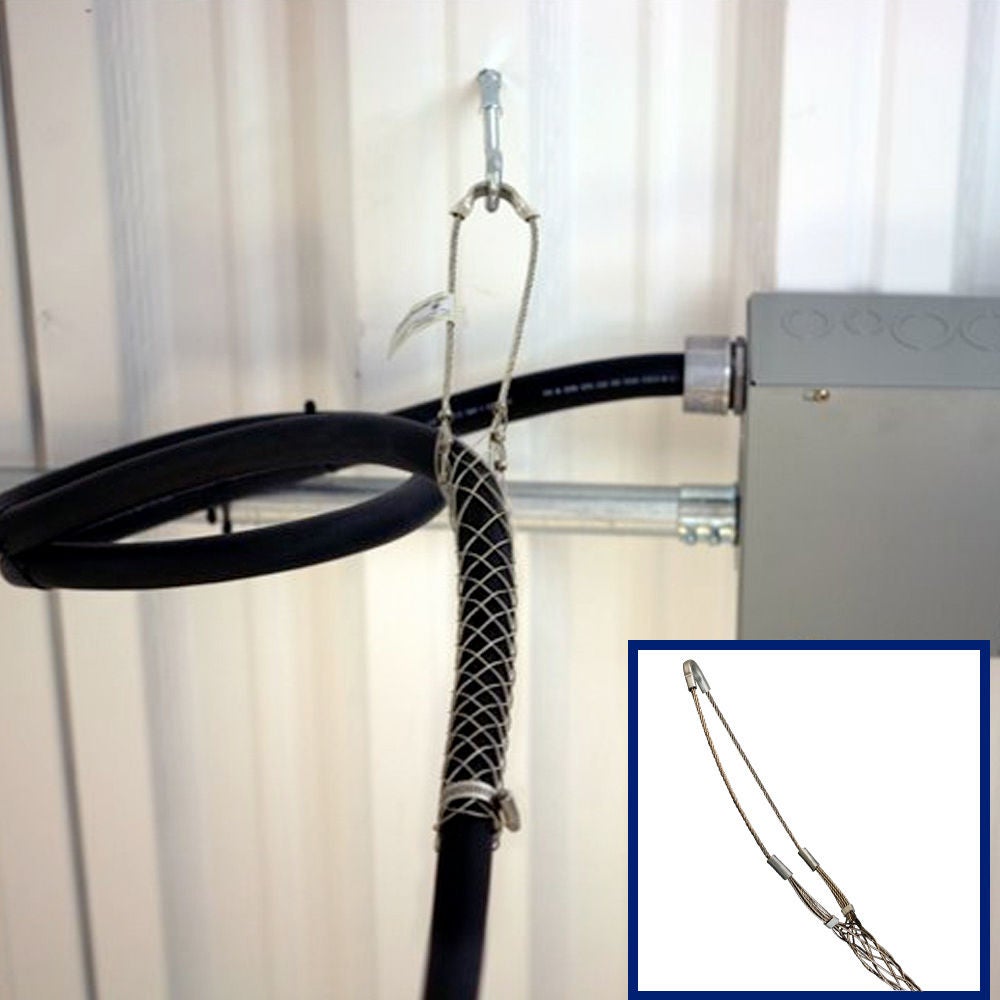 Agarraderas de soporte que alivian la tensión en la caja de alimentación montada en el techo