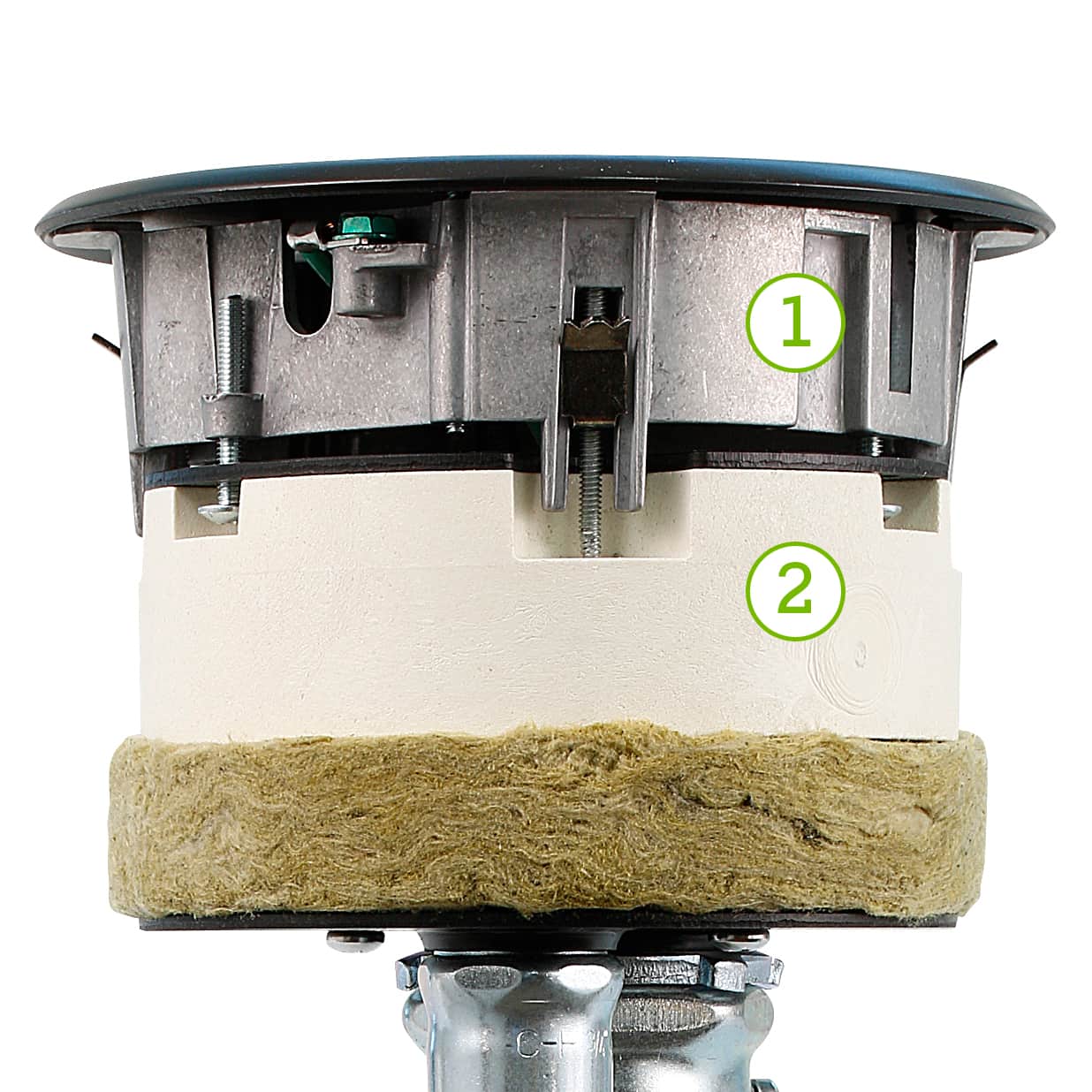 Poke-Through - Diseño de dos piezas