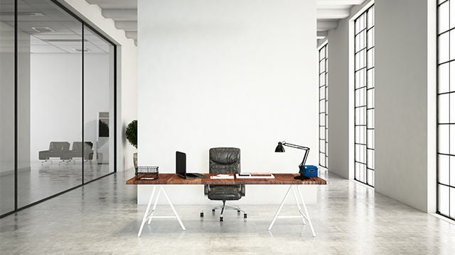 Iluminación LED y controles LED en una oficina privada